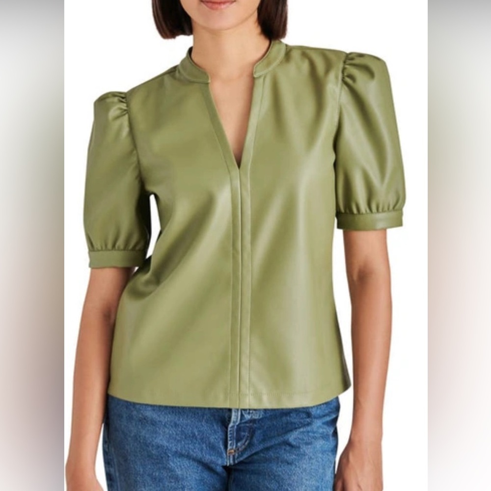 Steve Madden Leather Short Sleeve blouse